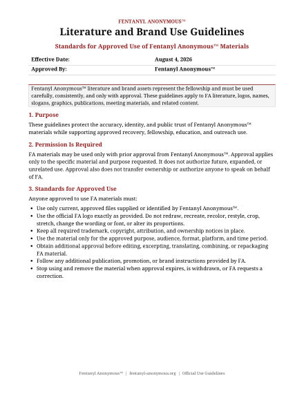 First page of Literature & Brand Use Guidelines