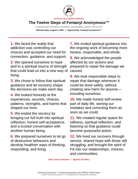 First page of The Twelve Steps